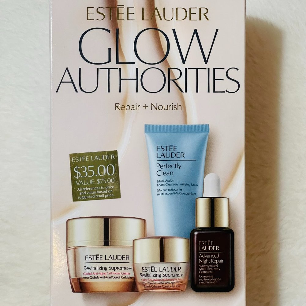 Estee Lauder - Glow Authorities Repair + Nourish Set - 4 Pcs - Brand New in Box